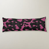 Gestuctuurde roze en zwarte camouflage abstract lichaamskussen (Achterkant)