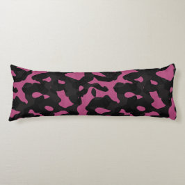 Gestuctuurde roze en zwarte camouflage abstract lichaamskussen