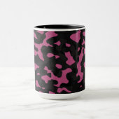 Gestuctuurde roze en zwarte camouflage abstract mok (Midden)