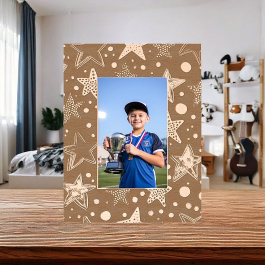 Gestuctuurde sterren gegraveerde lijstjes