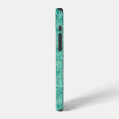 Gestuctuurde vintage gestreepte blauwe muur. Achte iPhone Hoesje (Linkerkant)