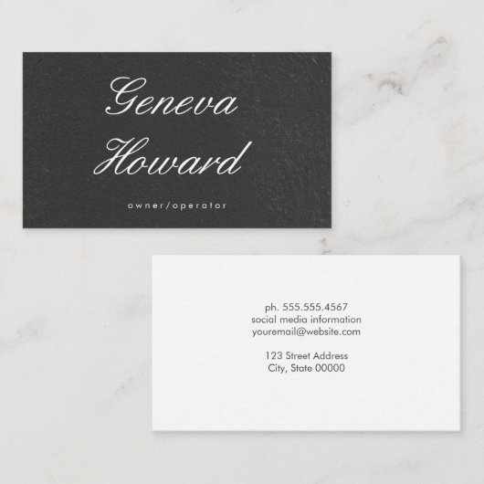 Gestuctuurde Zwarte Muur Visitekaartje (Voorkant / Achterkant)