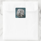 Gestuffte zandsteenkop van een buitenlander, Sarna Vierkante Sticker (Tas)