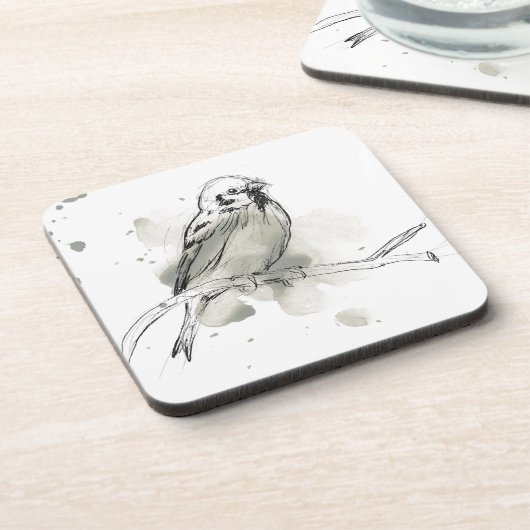 Gestural Bird Study Bier Onderzetter (Linkerzijde)