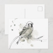 Gestural Bird Study Briefkaart (Voorkant / Achterkant)
