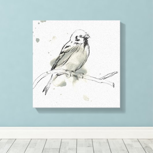 Gestural Bird Study Canvas Afdruk (Insitu (Houten vloer))