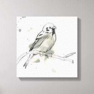 Gestural Bird Study Canvas Afdruk