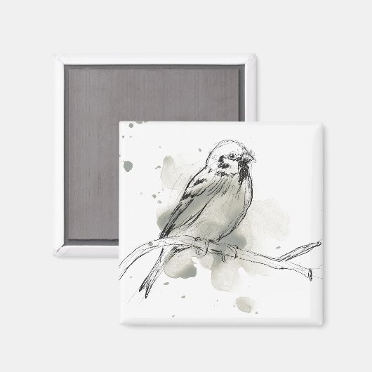 Gestural Bird Study Magneet (Voorkant / Achterkant)