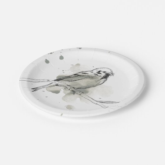 Gestural Bird Study Papieren Bordje (Gekanteld)