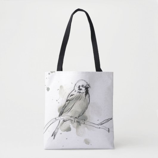 Gestural Bird Study Tote Bag (Voorkant)