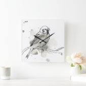 Gestural Bird Study Vierkante Klok (Huis)