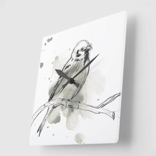 Gestural Bird Study Vierkante Klok (Hoek)