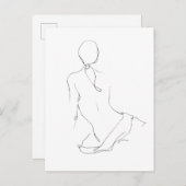 Gesturale contour briefkaart (Voorkant / Achterkant)