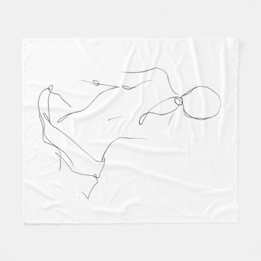 Gesturale contour fleece deken (Voorkant (Horizontaal))