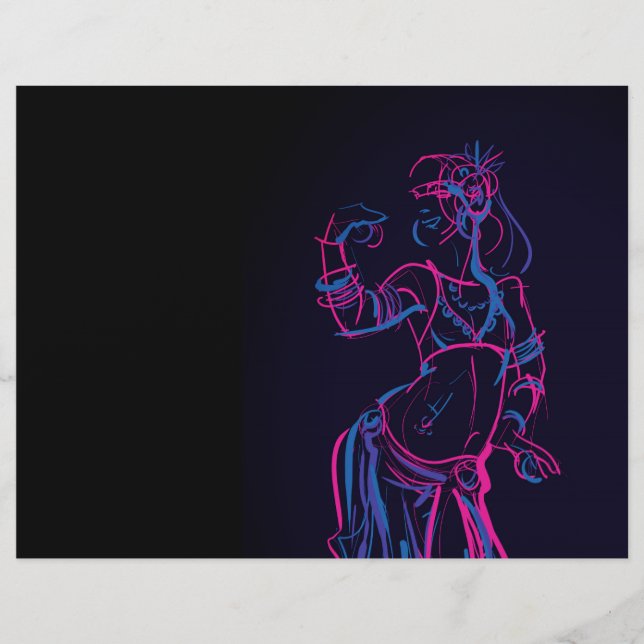 Gesture sketch-tekentribale buikdanserij (Voorkant)