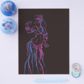 Gesture sketch-tekentribale buikdanserij flyer (Enkel)