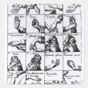 Gestures voor het onderdrukken van John Bulwer's ' Vierkante Sticker