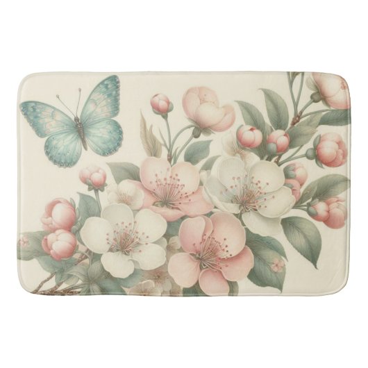 gestyled floral/spring vlinder badmat (Voorkant)