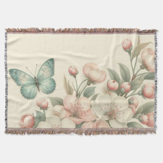 gestyled floral/spring vlinder deken (Voorkant)