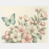  gestyled floral/spring vlinder fleece deken (Voorkant (Horizontaal))