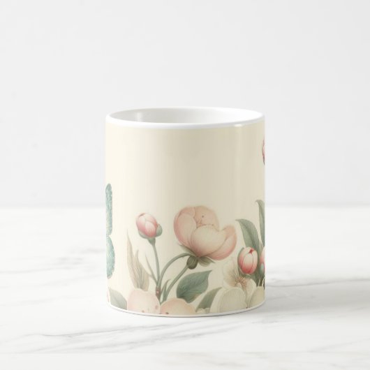 gestyled floral/spring vlinder koffiemok (Center)
