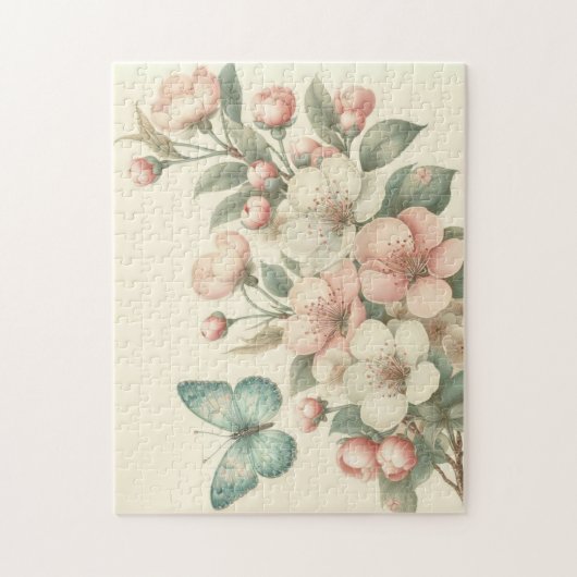gestyled floral/spring vlinder legpuzzel (Verticaal)