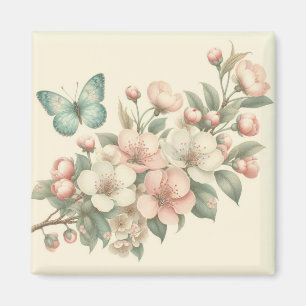 gestyled floral/spring vlinder magneet