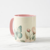 gestyled floral/spring vlinder mok (Voorkant links)