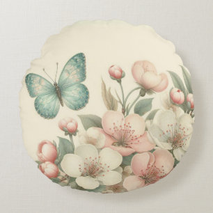 gestyled floral/spring vlinder rond kussen