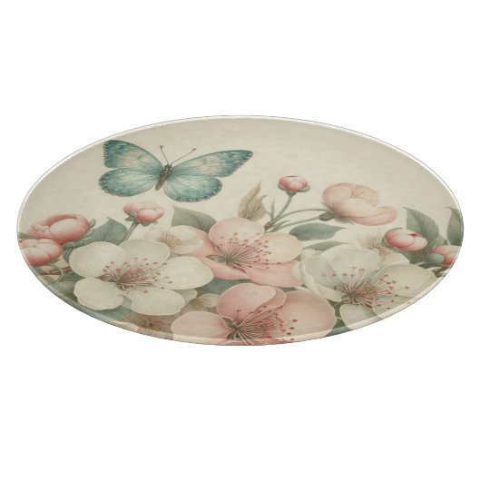  gestyled floral/spring vlinder snijplank (Hoek)