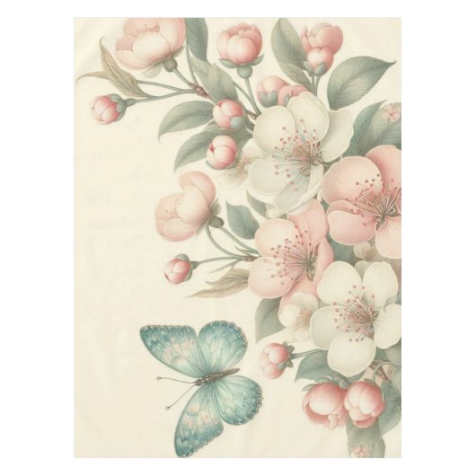  gestyled floral/spring vlinder tafelkleed (Voorkant)