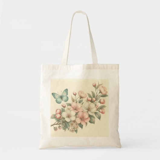  gestyled floral/spring vlinder tote bag (Voorkant)