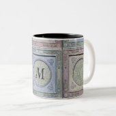 Gestyleerd Lijst Damask Monogrammed Mok (Voorkant rechts)