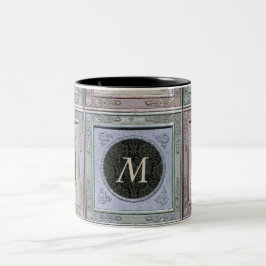 Gestyleerd Lijst Damask Monogrammed Mok 2