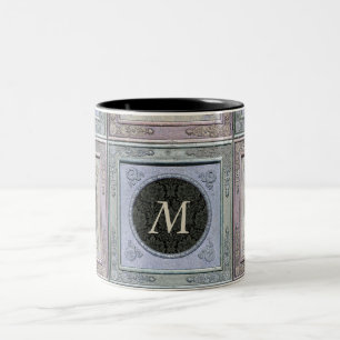 Gestyleerd Lijst Damask Monogrammed Mok 2