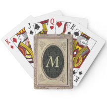Gestyleerd Lijst Damask Monogrammed-speelkaarten 2