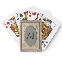 Gestyleerd Lijst Damask Monogrammed-speelkaarten 3