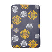 Gestyleerde andelionen, marineblauw, geel, wit badmat (Voorkant Verticaal)