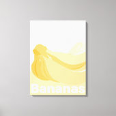 Gestyleerde Banaan Yellowish-White Kitchen Wall Canvas Afdruk (Voorkant)