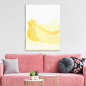 Gestyleerde Banaan Yellowish-White Kitchen Wall Canvas Afdruk (Insitu (Woonkamer))