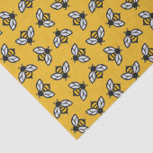 Gestyleerde bijen op Provence Yellow Background Tissuepapier (Detail)