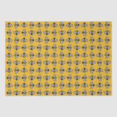 Gestyleerde bijen op Provence Yellow Background Tissuepapier (Voorkant)