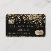 Gestyleerde Glitter Gold-Kaart voor creditering in Visitekaartje (Voorkant)