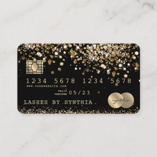 Gestyleerde Glitter Gold-Kaart voor creditering in Visitekaartje