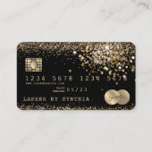 Gestyleerde Glitter Gold-Kaart voor creditering in Visitekaartje (Voorkant)