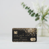 Gestyleerde Glitter Gold-Kaart voor creditering in Visitekaartje (Staand voorkant)