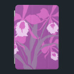 Gestyleerde orchidee kattleybloemen kunstschilfers iPad mini cover<br><div class="desc">Mooie bloemrijke orchidee-radiant in tinten van paars. Originele drukkunst van Sarah Trett.</div>