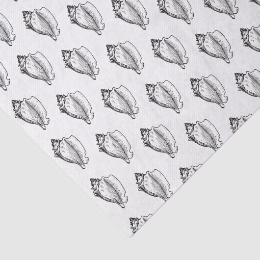 gestyliseerd vat Shell Black Tissuepapier (Detail)