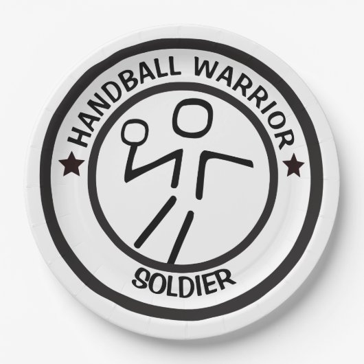 GESTYLISEERDE HANDBALL PLAYER PAPIEREN BORDJE (Voorkant)