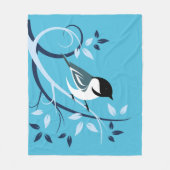 Gestyliseerde zwarte kippeetvogel fleece deken (Voorkant)